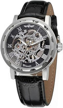 Load image into Gallery viewer, Men's Fashion Mechanical Wristwatch Transparent Dial with Skeleton Design Leather Band Automatic Manual-Winding Watch