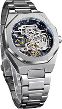 Load image into Gallery viewer, Vintage Watch for Men Engraved Automatic Self-Wind Mechanical Big Dial Luminous Moon Phase Golden Hollow Tattoo Pattern Wrist Watches, Mechanical